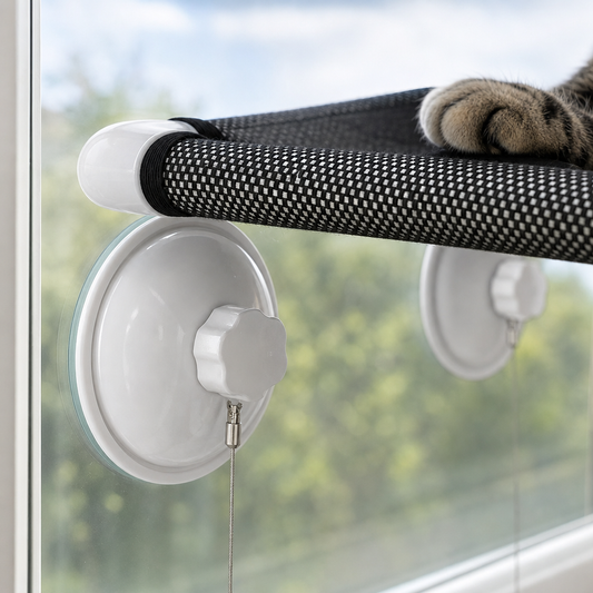 Cat Window Hammock Perch – Breathable Mesh Suction Cup Bed & Sunbathing Seat
