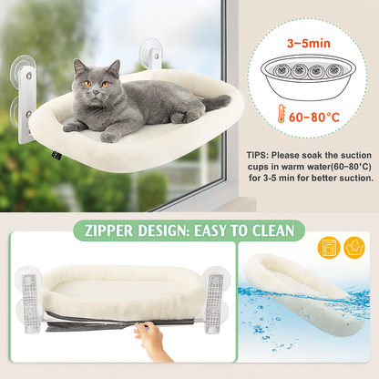 The CloudPerch – Plush Cat Window Shelf & Cozy Hanging Bed