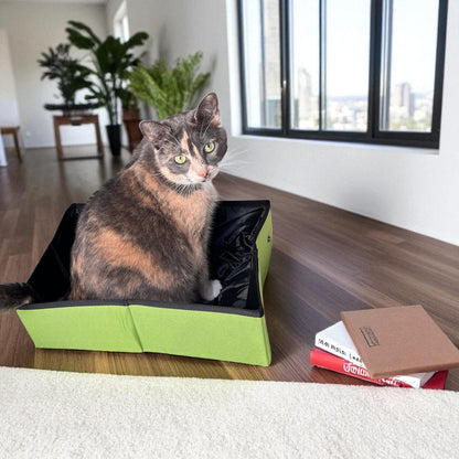 Travel-Ready Foldable Cat Litter Box – Waterproof & Leak-Proof