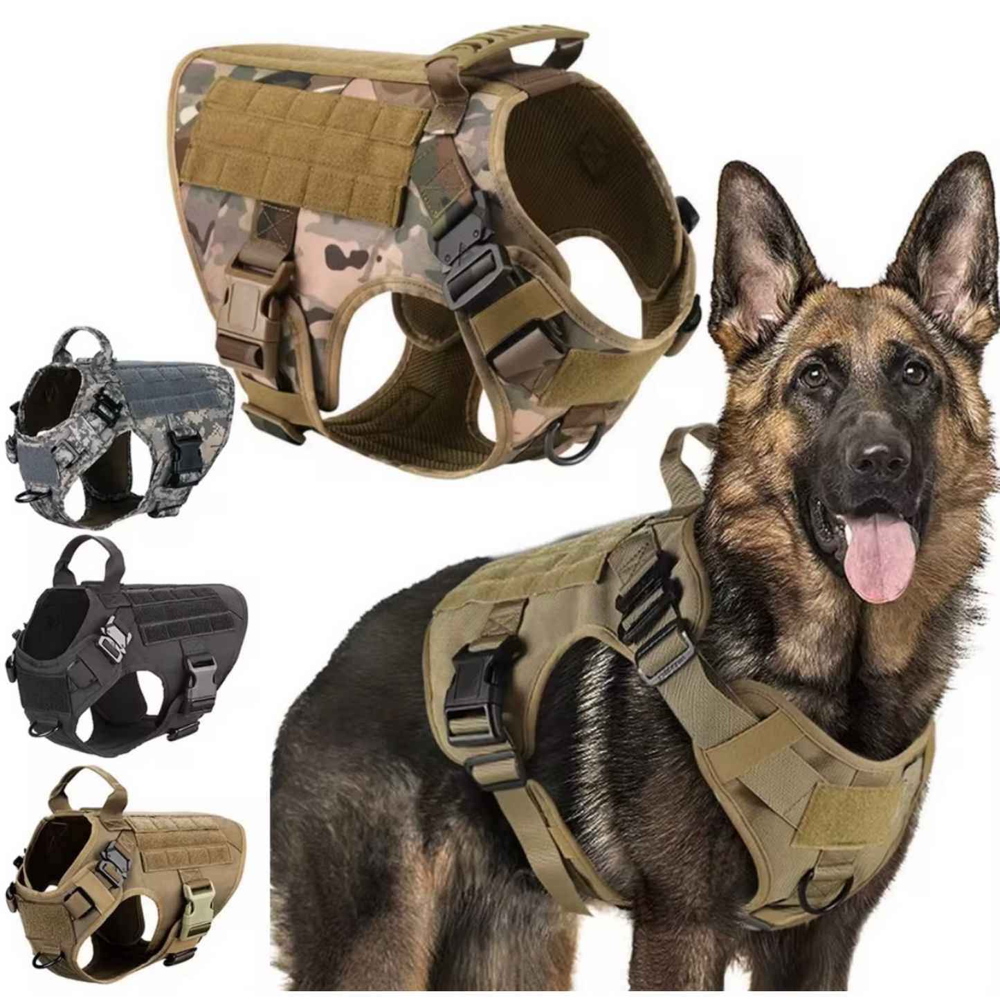 Tactical Dog Harness Vest – Heavy-Duty K9 Training Gear with Control Handle