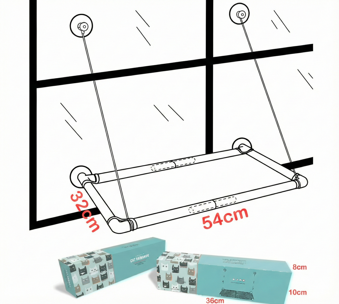 Cat Window Hammock Perch – Breathable Mesh Suction Cup Bed & Sunbathing Seat