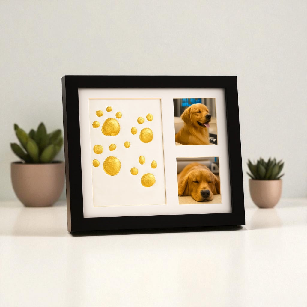 Pet Memorial Clay Paw Print Kit - Photo Frame – Dog & Cat Keepsake