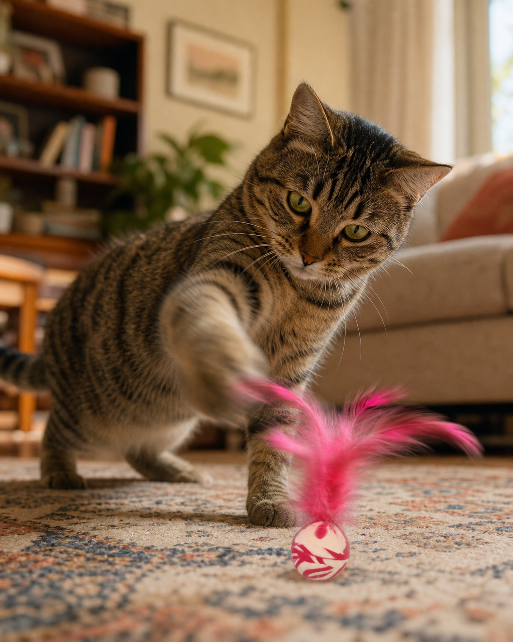 Kimi's Paws Feather Ball Toy