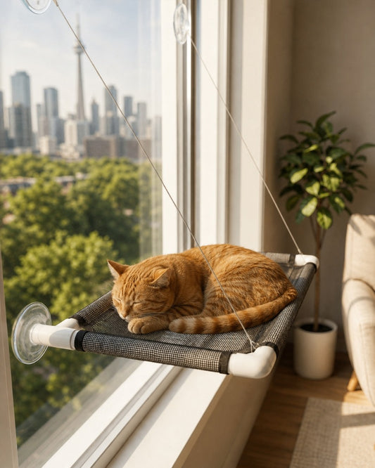 Cat Window Hammock Perch – Breathable Mesh Suction Cup Bed & Sunbathing Seat